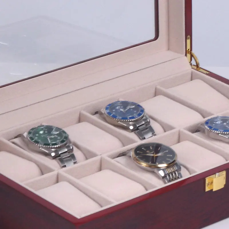 Luxury wooden watch box grid watch organizer 6-slot wooden watch box womens watch jewelry display 241018