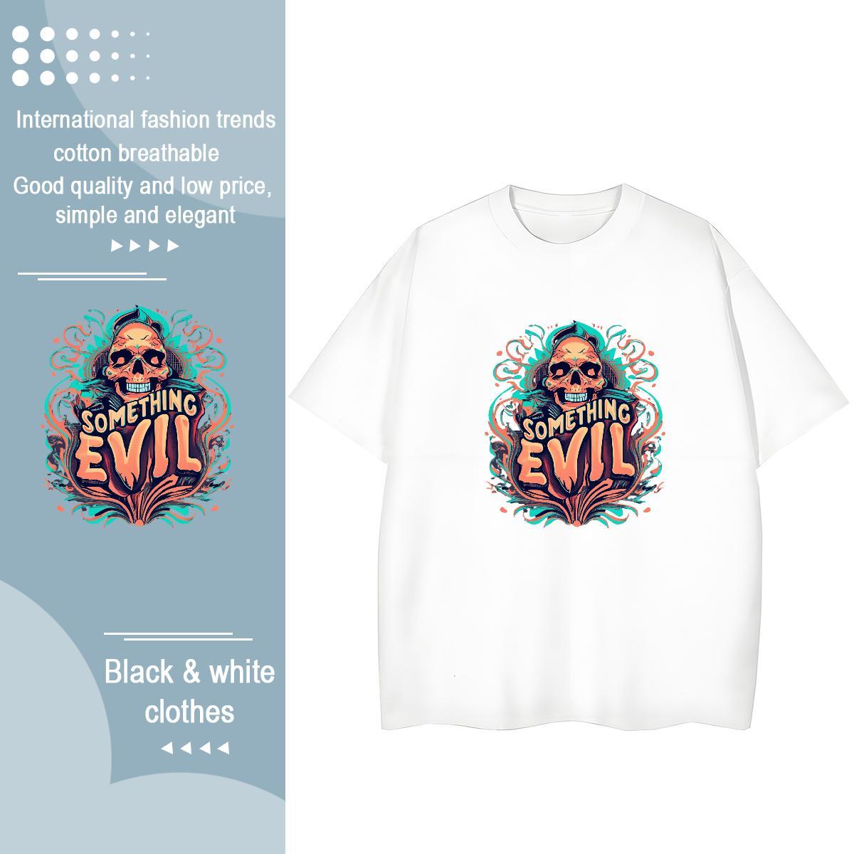 2024 Casual Woman T Shirts 100% Cotton 230g Breathable Short Sleeve Outdoor skull Couples T Shirts Designer Cartoon Anime Top Tees