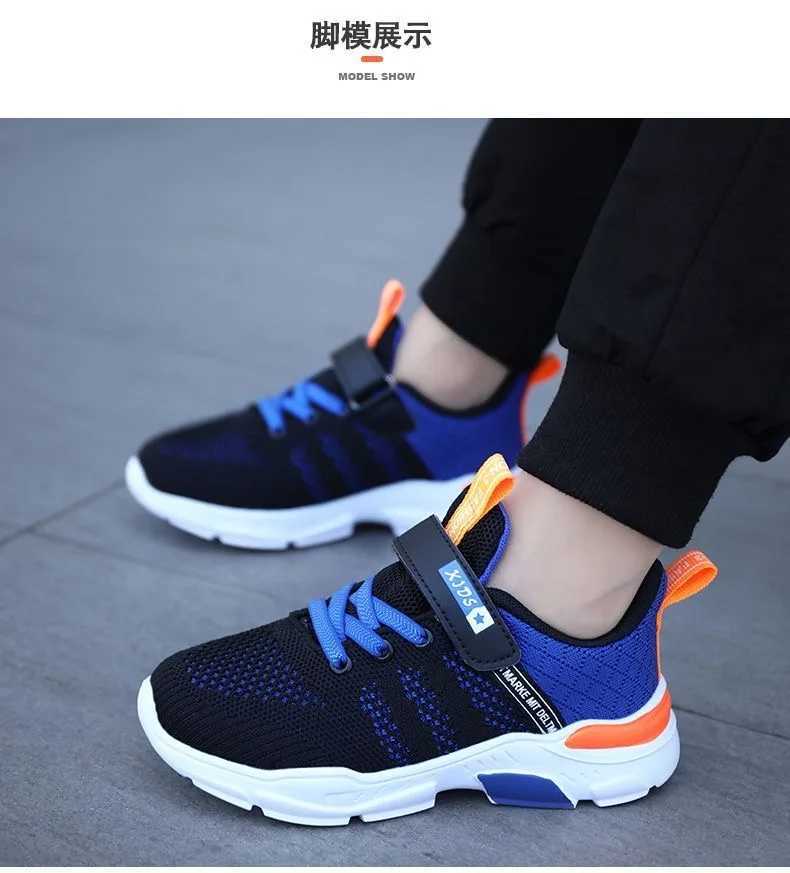 Athletic Outdoor 2024 Childrens Fashion Sports Shoes Spring Mesh Breathable Casual Sports Shoes Suitable for Boys Lightweight Running Shoes Sizes 28 t
