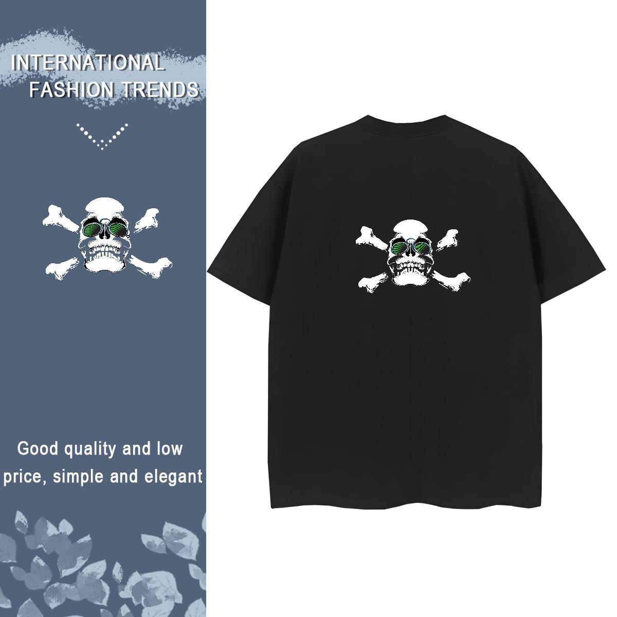 New Women T Shirts 100% Cotton 230g Crew Neck Sports Casual skull Women Tshirts Nice Custom Printing Tees Shirts