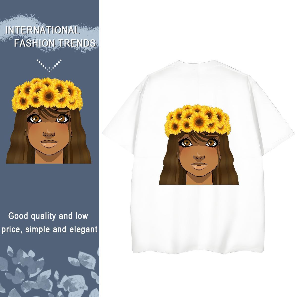 Casual New Women T Shirts 100% Cotton 230g Crew Neck Sport portrait Tshirt for Man Woman Brand Custom Print Plus Size Top Shirts