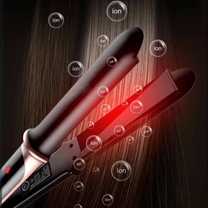 Professional beauty and hairdressing tools straightener curler flat iron negative ion infrared LED display screen straightener curler 241018