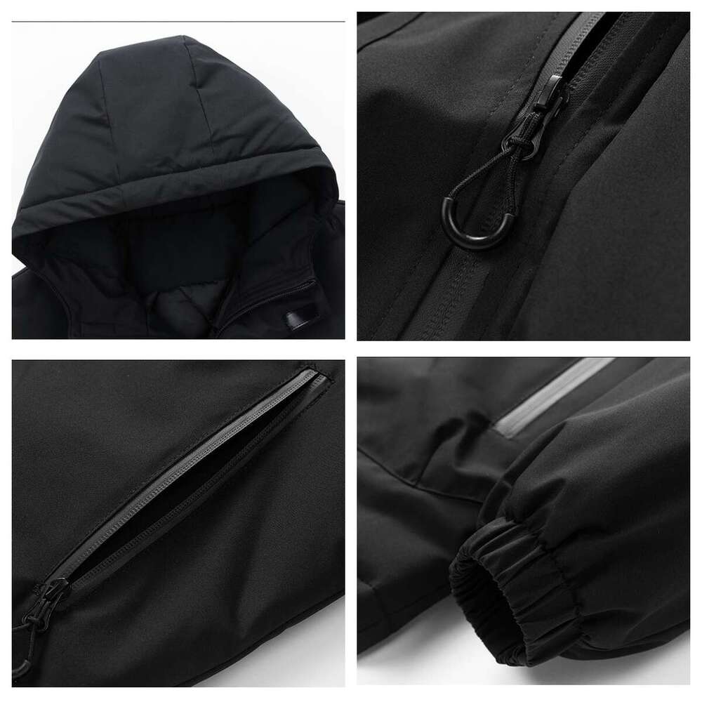 2024 Outdoor Waterproof Windprooutumn Winter Men's Jacket Hooded Thickening Loose Casual Jackets Coat Plus Size 8Xl