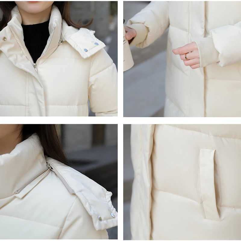 Womens Down Padded Jacket 2021 New Thick Korean version Parka Extra long Jackets Solid Winter Jacket Women Coats Female OutwearX241019