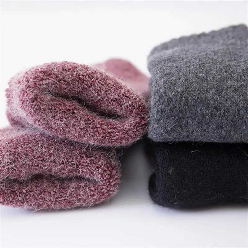 Men Thick Cotton Socks Against Cold Snow Russia Winter Keep Warm Merino Wool Rabbit Socks For Women Plush Boots Tube SocksXJ241019