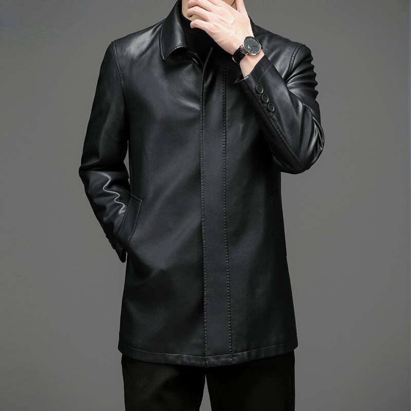 7Xl Genuine Leather Jacket Men's Clothing Midi Long Winter Plush Warm Windbreaker Male Large Size Mens F