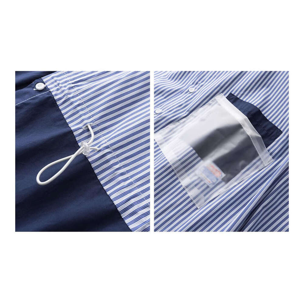 shanshi Men's shirts Autumn Cityboy long sleeved striped men's and women's trendy brand loose casual handsome patchwork shirt