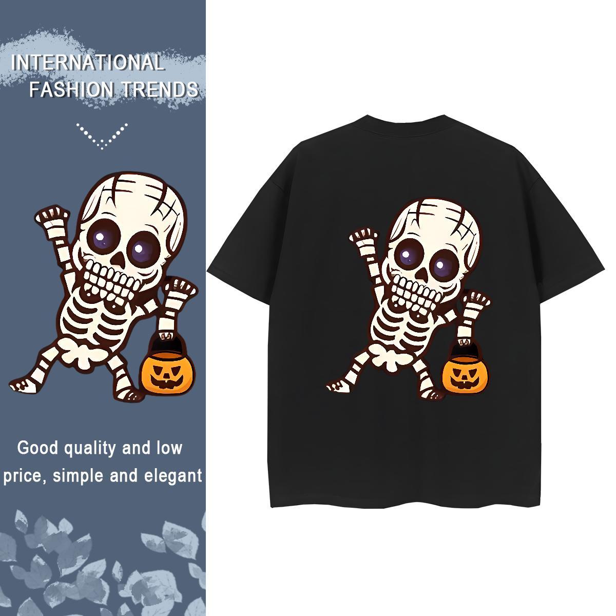 Designer Woman T Shirts 230g Cotton Breathable Short Sleeve Casual Beach skull Woman Tshirt Nice Anime Print Tees Shirts