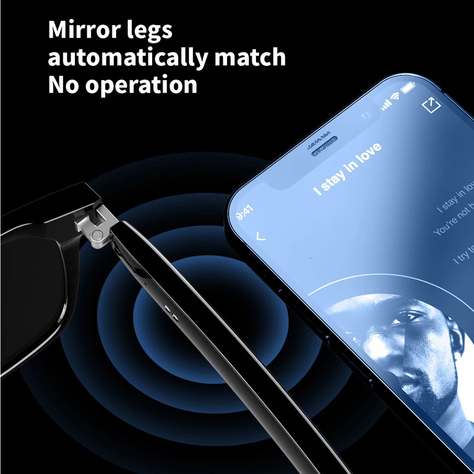 2024 Smart Glasses Wireless Bluetooth Sunglasses Microphone Ser Touch and Voice Assistant Compatible Glasses 241019