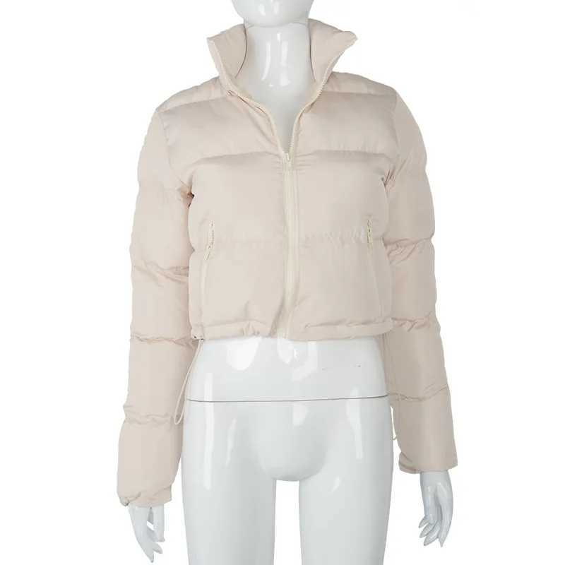 Women's Down Parkas Cryptographic Fall Winter Solid Down Coat Puffer Jacket and Coats for Women Bubble Outerwear Cropped Outwear Oversized Clothi