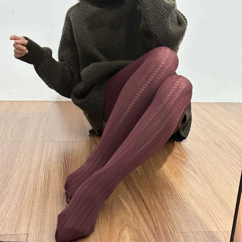 Socks Hosiery Anime Lolita Stovepipe Socks Women Leg Slimming Maid Cosplay Love Stripe Tuiwa Tights Girl Velvet Silk Stockings Y2408330ONTS