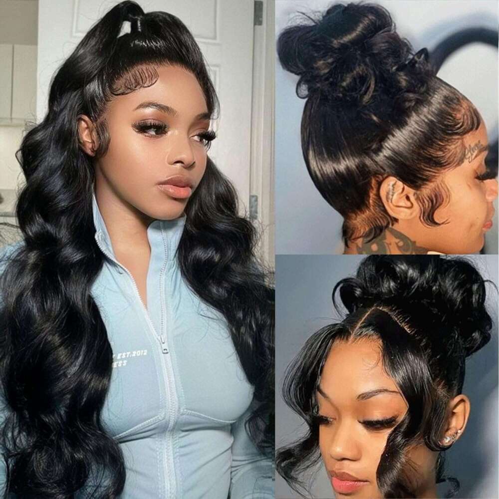 Drawstring Lace Invisi Front Wigs Human Hair Pre Plucked Body Wave HD Transparent Full Frontal Brazilian al