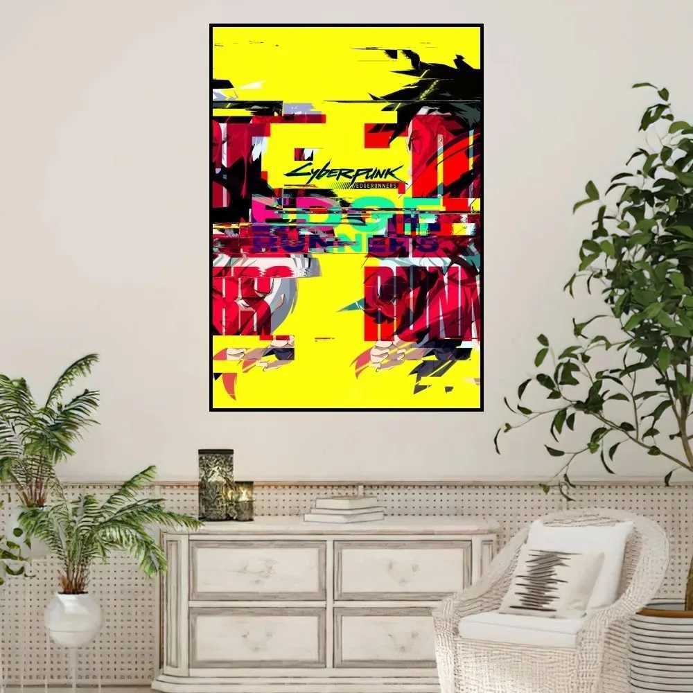 Anime C-Cyberpunk E-Edgerunners Poster Prints Wall Sticker Painting Bedroom Living Room Decoration Office Home Self AdhesiveXJ241016