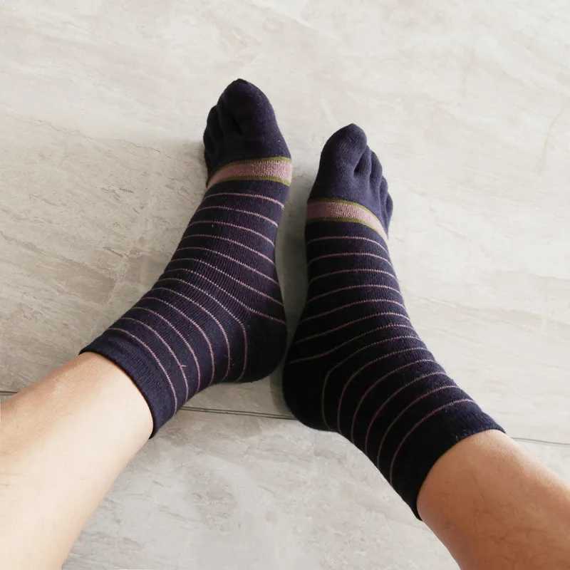 4 Pairs Thick 5 Finger Socks Man Winter Cotton Breathable Warm Business Against Cold Snow Toe Short Floor Terry Socks ThermalXJ241019