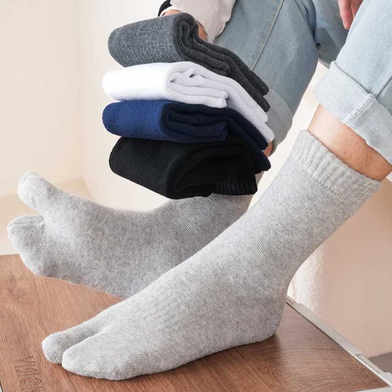 5 Pairs 2 Finger Terry Socks Short Man Cotton Solid Thick Thermal Keep Warm Business Simple At Home Floor Sleep Toe Socks WinterXJ241019