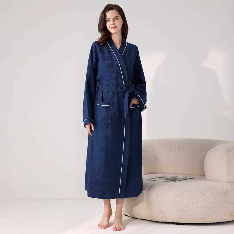 Cotton Waffle Kimono Couples Sauna Clothing 2024 New Water Uptake Robe Men And Women Quick-drying Bathrobe Hotel Spa RobesXJ241018