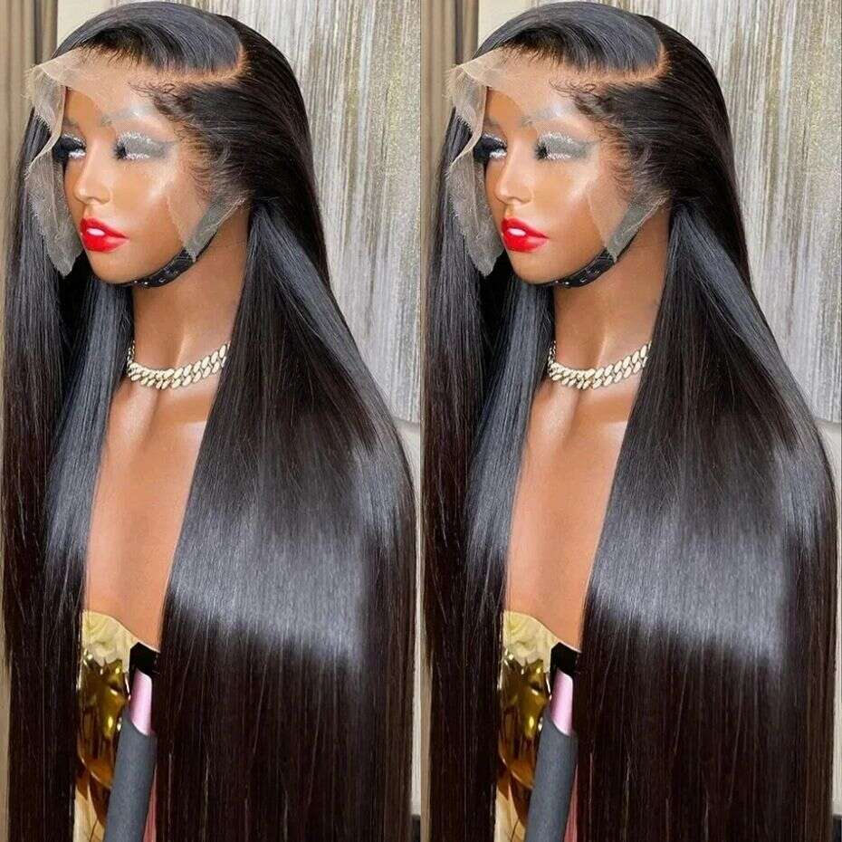 30 32Inch HD 13x6 Wigs Bone Straight Front Indian Human Hair Lace Closure Wig PrePlucked For Women
