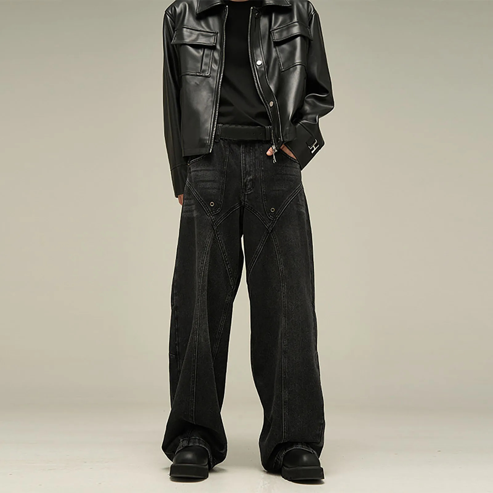 Men And Women Loose Pants n Feel Cold Wind High Grade Sense Of Street Large Size Jeans Baggy Harem Jean Trousers 241007