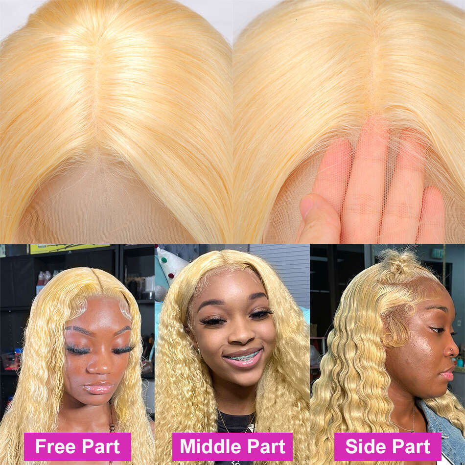 Luvin Curly Blonde 13x6 Full HD Frontal Wig Human Hair Deep Wave 613 Gold Color 13x4 Melt Skin Lace Front Wigs For Women