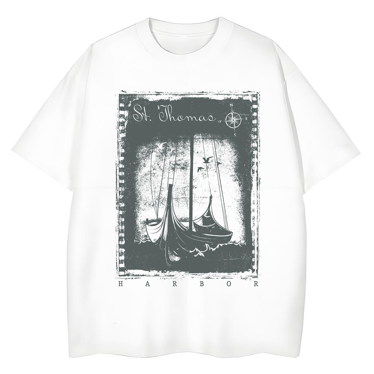 2024 T Shirts Women 230g Pure Cotton Breathable Short Sleeve Casual black and white Womens Tshirts Lady Custom Cartoon Tee Shirt