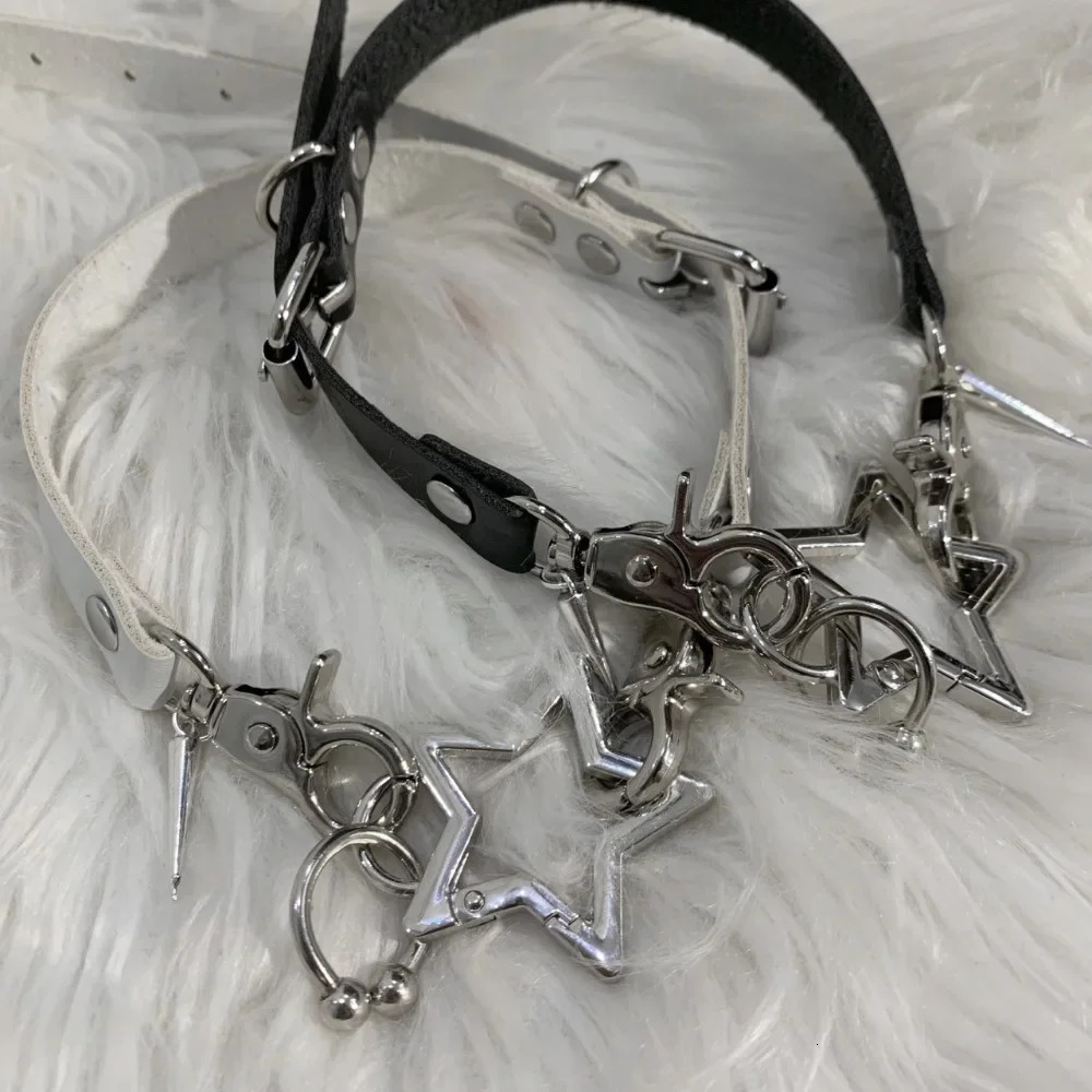 Personality Design Exaggerate Pentagram Necklace Rivet Metal Star Chain Female Retro Rock Hip Hop Gothic Party Jewelry 241018