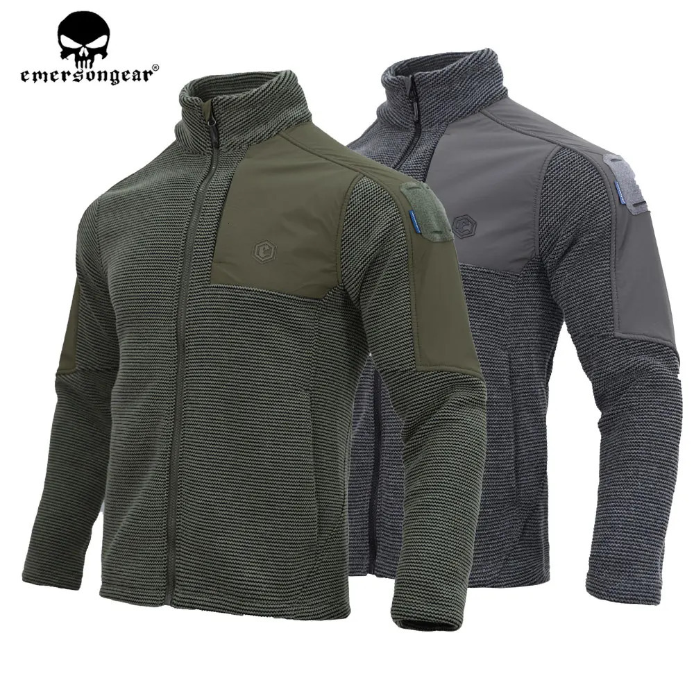 Emersongear blue label tactical suede wool jacket mens zipper windproof jacket warm hunting hiking hat jacket EMB9593 241007