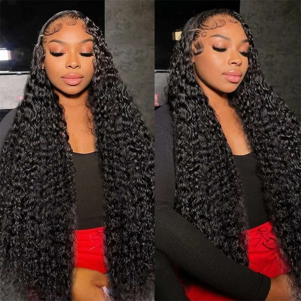 HD Density x Transparent Lace Front Human Hair Wigs For Women Brazilian Inch Deep Curly Wave Frontal Wig al