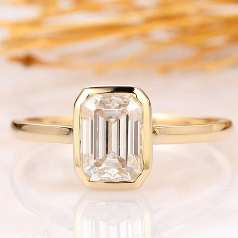 1-3ct jadeite cut ring 925 sterling silver engagement card ring gold plated anniversary gift for girls 241007