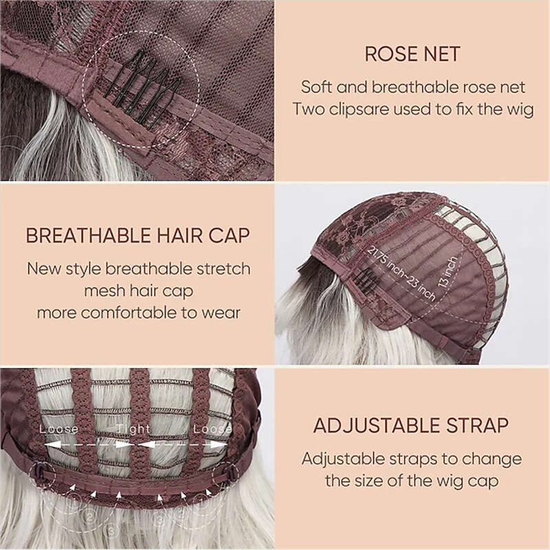 HAIRJOY Synthetic Hair Male Short Curly Wig Heat Resistant Fiber with Bangs Brown Blonde Mixed Wigs for Man