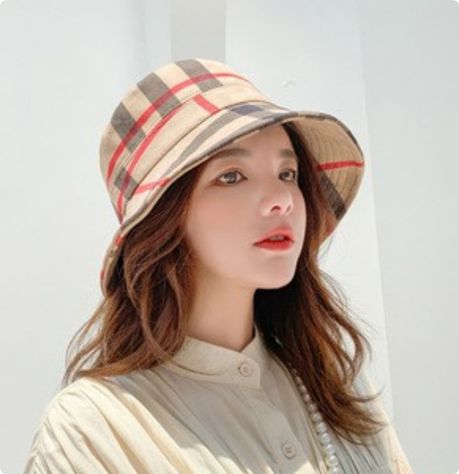 Bucket Hat Wide Brim Hats Suede Fabric Fashion Stripe Brand Designer Grid Women Nylon Autumn Spring Foldable Fisherman Sun Cap Travel Sunshade