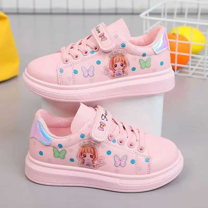 Athletic Outdoor Childrens popular cartoon sports Superlight shoes girls white sports shoes spring Autumn casual mesh breathable childrens running sho