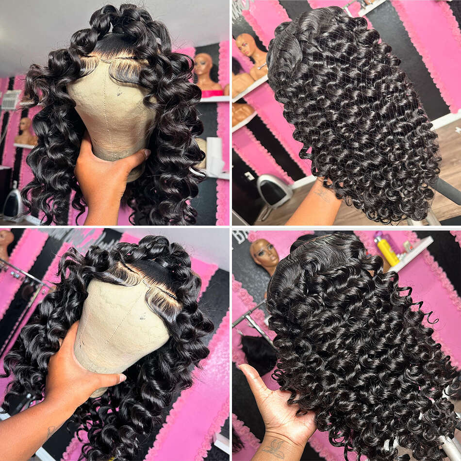 Melodie Loose Deep 220% Curly HD 13x6 Wigs Human Hair Pre Plucked Frontal 13x4 Water Wave Transparent Lace Front Wig