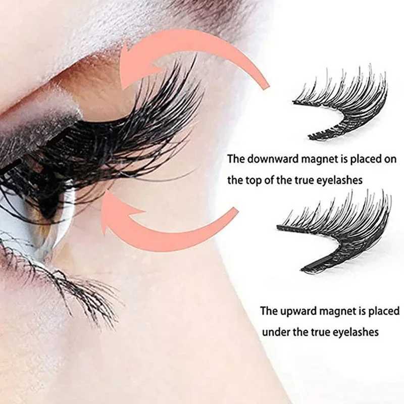 1 Pair Magnetic False Eyelashes 3D Makeup Eyelash Extension Tool Eyelash Tweezers Cosmetics Natural Mink Fake Lashes No GlueXJ241019