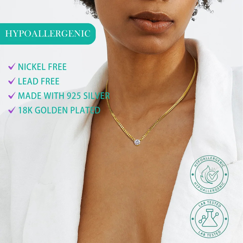 1CT 2CT 3CT pendant womens Cuban necklace 925 sterling silver chain gold-plated exquisite jewelry gift. 241018