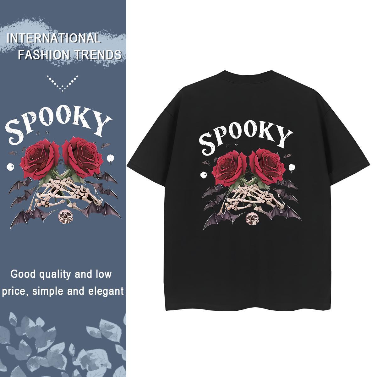 Factory Direct T-Shirts for Women 230g Cotton Breathable Soft Home Outdoor skull Woman Tshirt Comfortable Cartoon Anime Tee Shirt