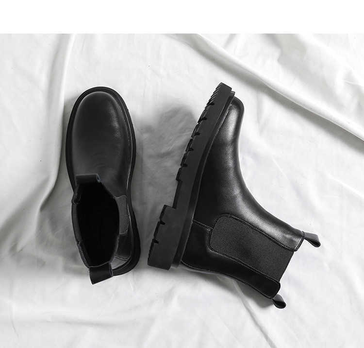 Martin Boot Large Autumn Winter Ankle Boots Mens Korean Chelsea Mens Boots 46 English Style Plush High Top Shoes Fashion Boots 240927