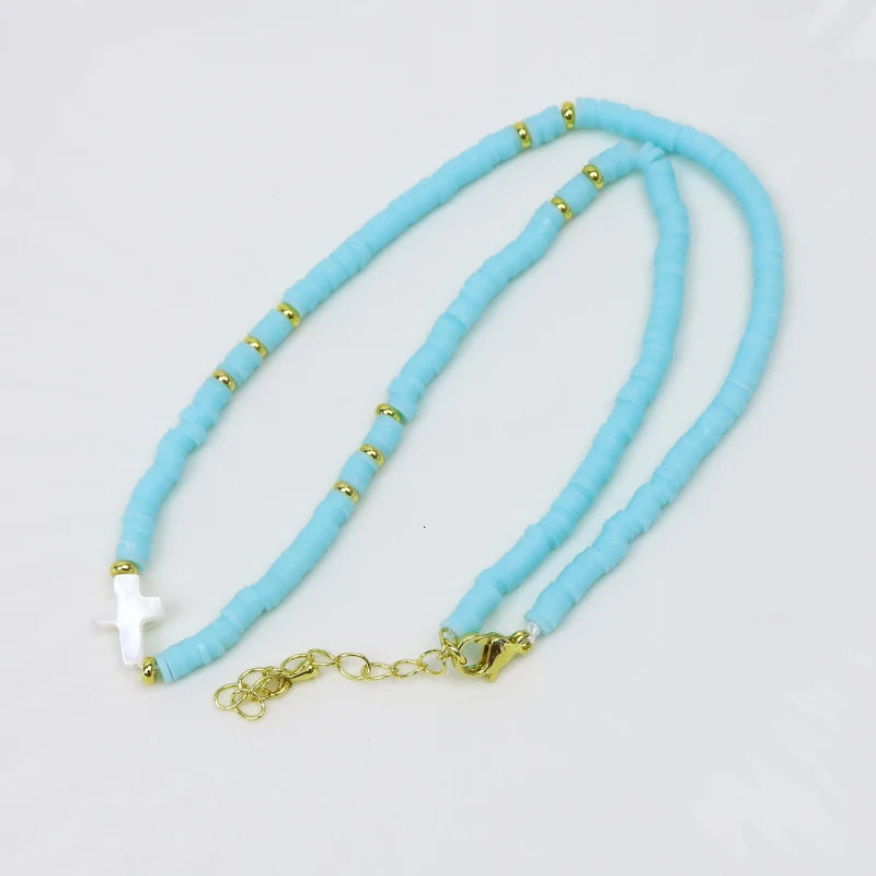 10 Shell Talisman Polymer Clay Soft Bead Chain Necklace Shell Talisman Bead Necklace Elegant Jewelry Necklace 90038 241018