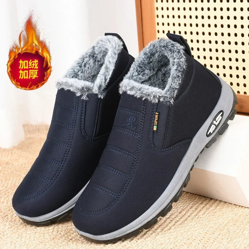 Winter snow boots mens casual sliding ankle boots warm fur comfortable sports shoes anti slip Botas mens shoes Zapatos Hombre 2024 241018