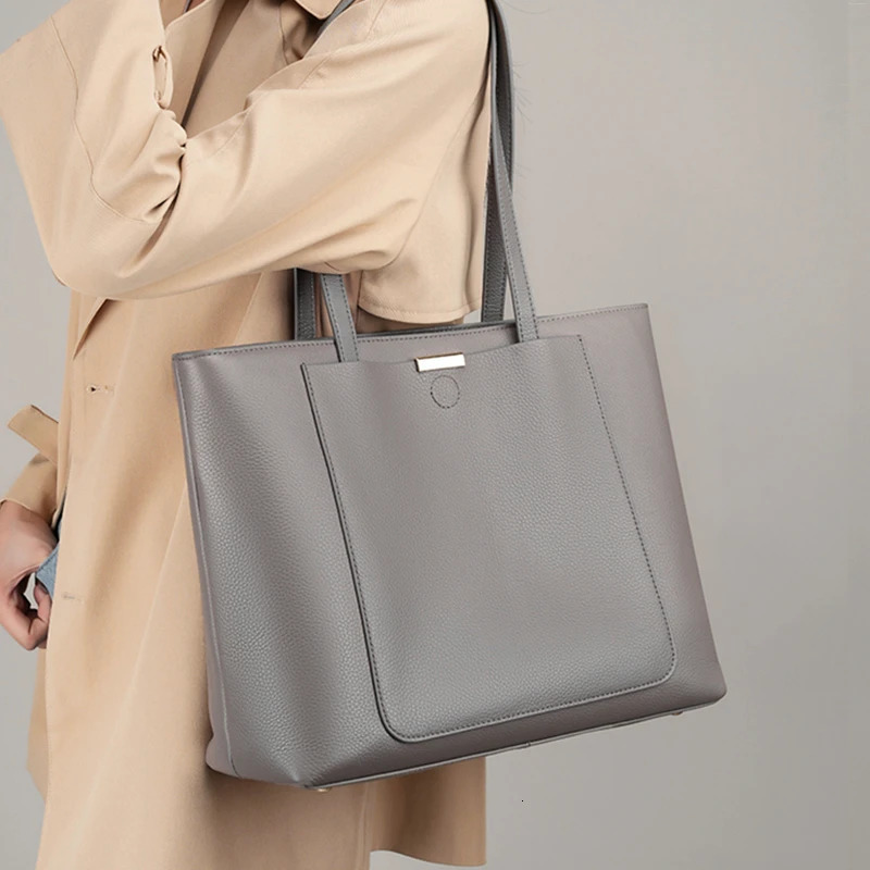 Hifashion Natural leather shopping bag for women 2024 trend shoulder bag office womens handbag 241018