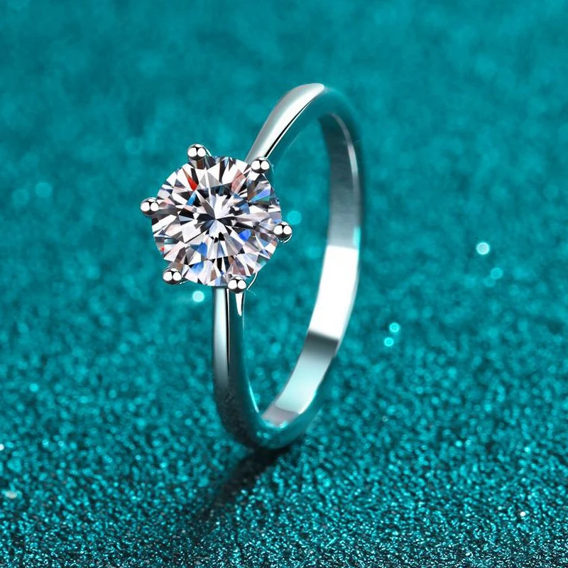 Smyoue 0.3CT/0.5CT/1CT/2CT/2CT/3CT Card Ring suitable for womens sparkling wedding bands 100% genuine 925 sterling silver jewelry 241007