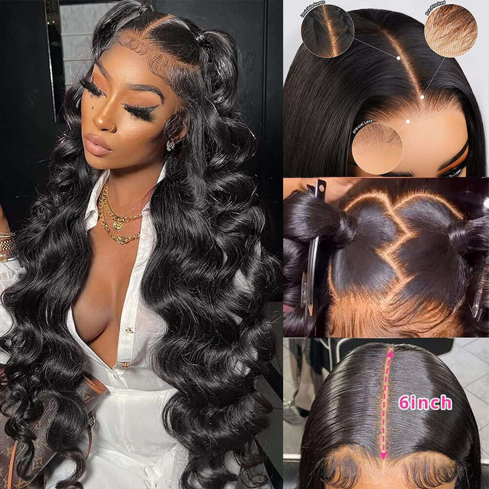 Wig x Glueless Human Hair Ready to Wear and Go Body Wave Natural Black HD Lace Front Wigs Frontal Brazilian s al