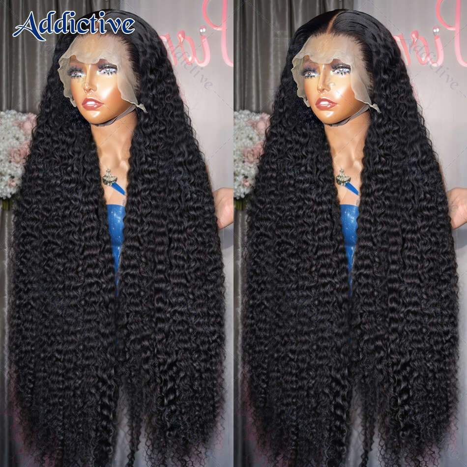 13x4 13x6 Loose Deep Wave Transparent Frontal Wigs Curly 360 HD Lace Front Human Hair 30 34 Inch 5x5 Closure Wig 200%