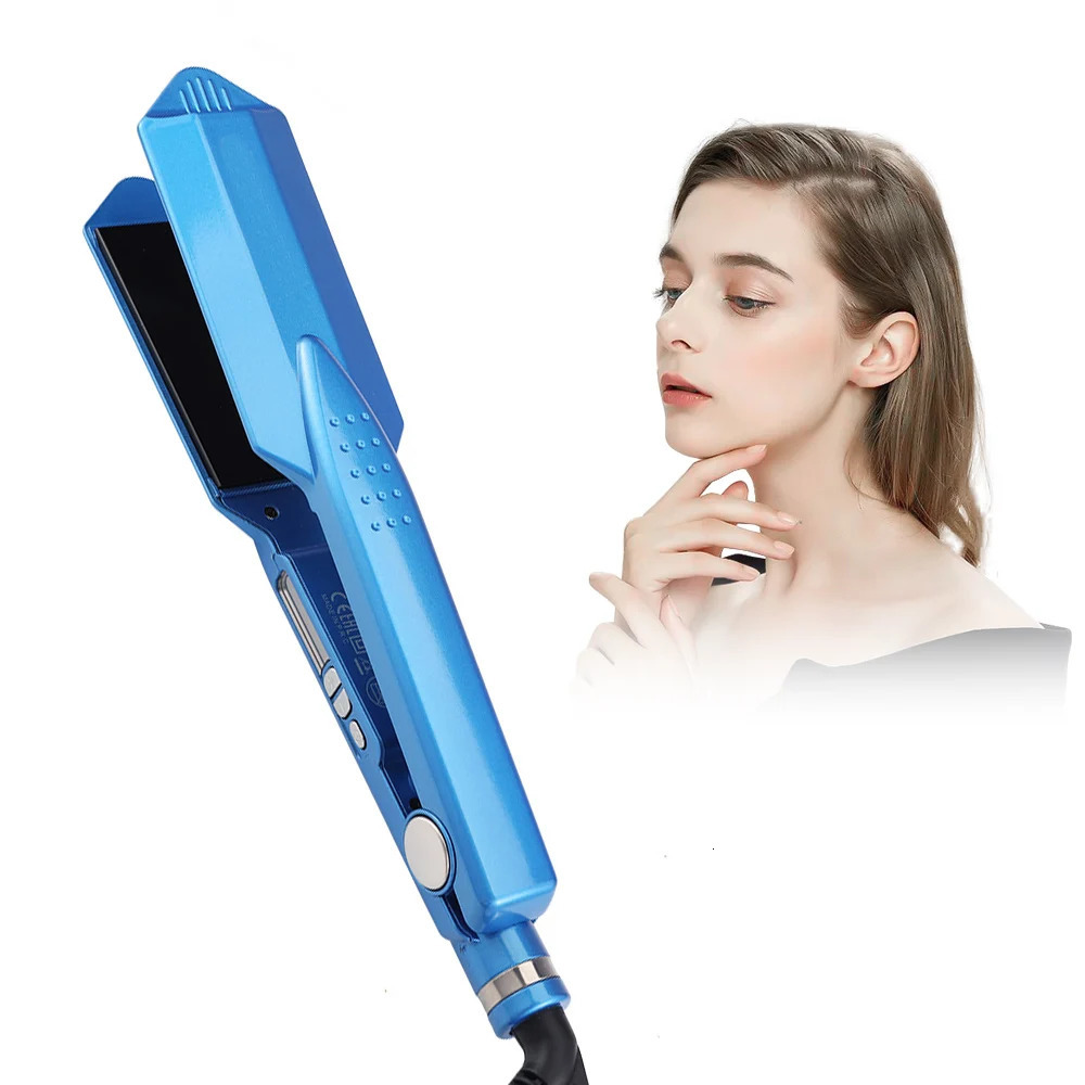 Professional flat iron 11/4 nanometer 450F temperature straightener and curling iron wide plate straightener 241018