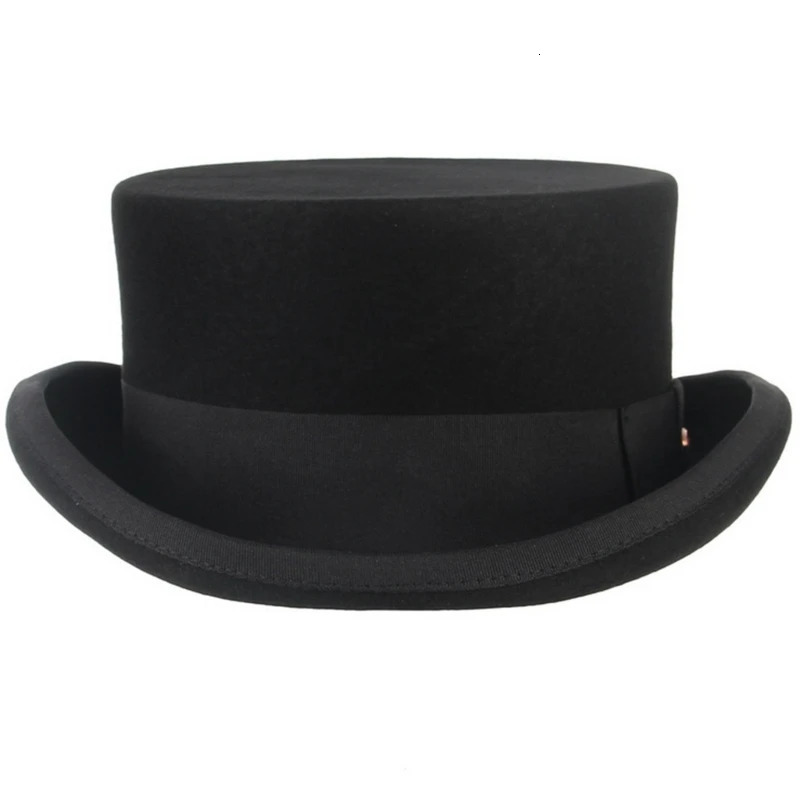 Roll Brim Fedora Hat Adult Fashion Black Panama Hat Magic Hat Wool Hat Role Playing Clothing Neutral Flat Cap 6XDA 241018