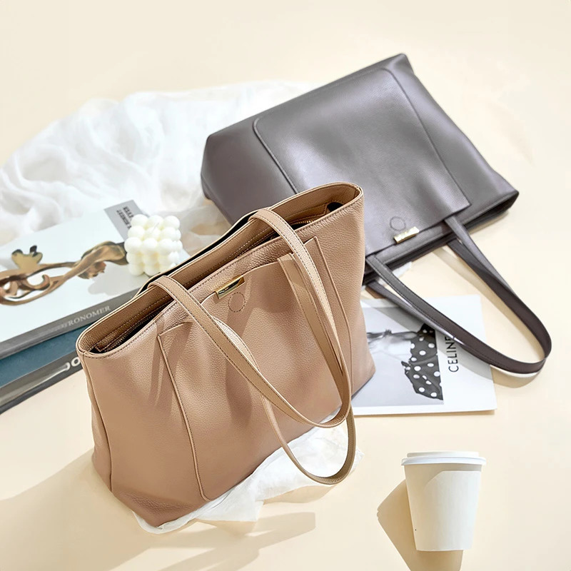 Hifashion Natural leather shopping bag for women 2024 trend shoulder bag office womens handbag 241018