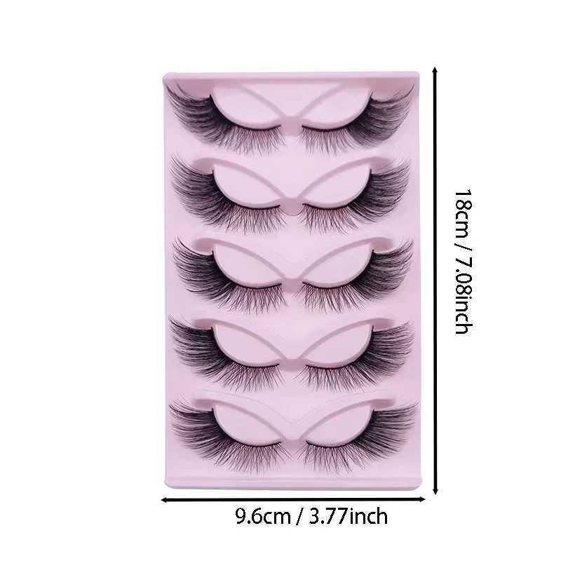 5 Pairs 3D False Eyelashes Cat Eyelash Natural Fake Lashes Wispy Makeup Faux Mink lashesXJ241019