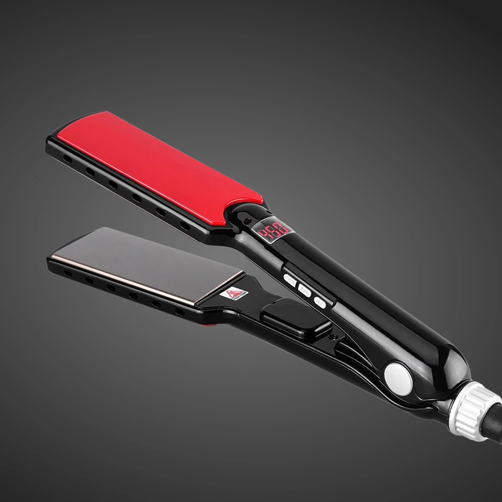 Straight hair straightener 480F high temperature professional wide plate iron PTC treatment straight hair iron and brush 241018