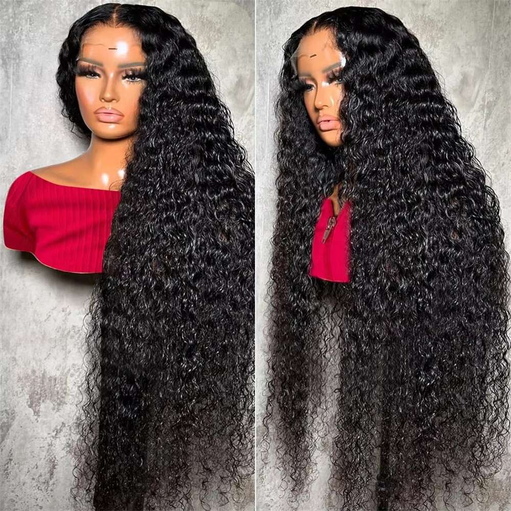 250 Density 32 38 Inch 13x6 HD Transparent Loose Deep Wave Frontal Wig Human Hair Remy Curly 13x4 Lace Front Wigs For Women