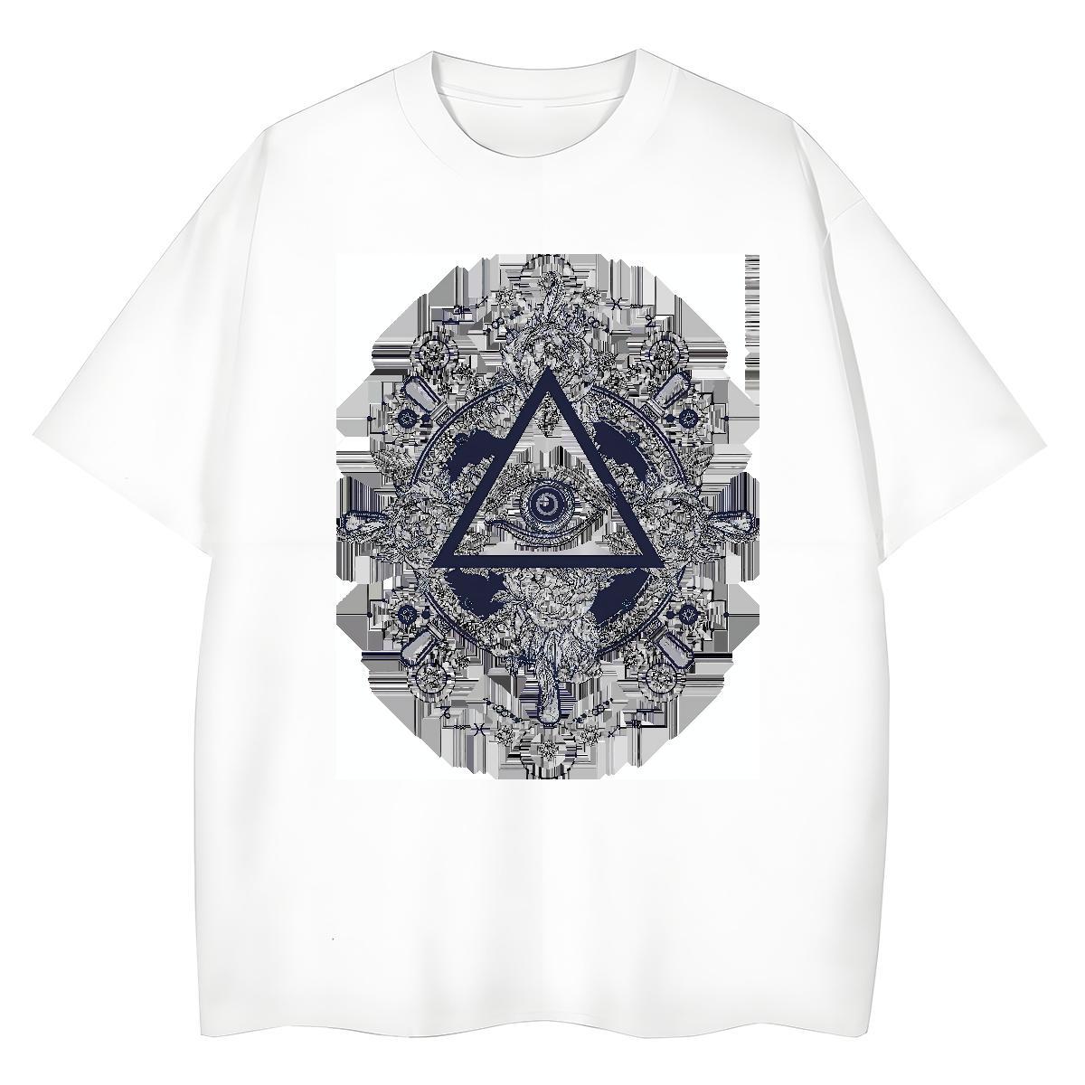 2024 Casual Womens T Shirts 230g Pure Cotton Breathable Crew Neck Street Casual eye of the devil Woman Tshirt Popular DIY Logo Top Shirts
