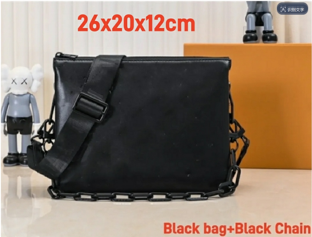 Black Hardware Chain Genuine Leather Designer bag Coussin PM Shoulder Bags Crossbody totes Handbag Purse Wide Removable straps 3 inside compartments 34cm 30cm 26cm